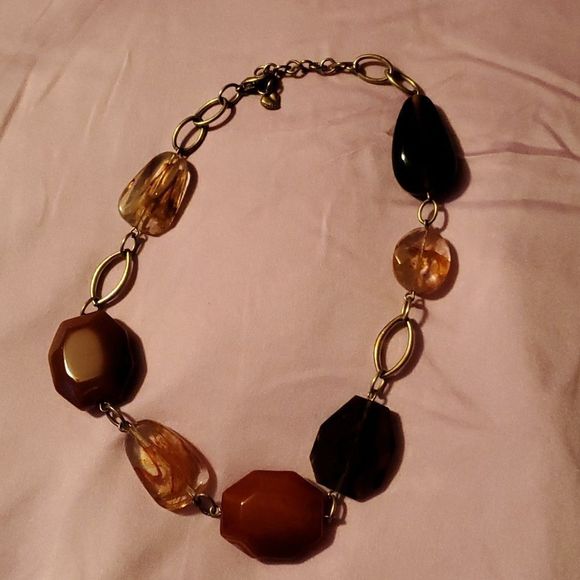 Vintage Carolee Polished Stone Carnelian Necklace 18"‎ - Picture 1 of 11